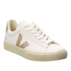 Veja Campo Leather Sneaker in Gold Size 10